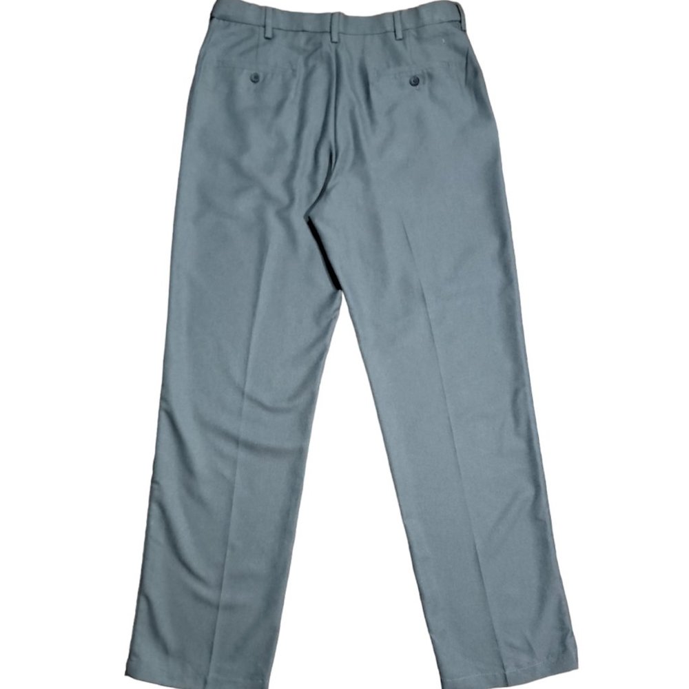 Haggar Mens Cool 18 Classic Fit FLat Front Pants Stria Hidden Sz 36x34 - Picture 6 of 8